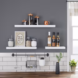Vasagle LWS28WT étagères Etagère modulable Mural Métal Blanc