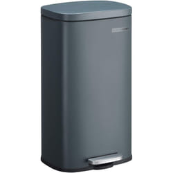 Songmics - Poubelle Cuisine 30L, Poubelle à Pédale, avec Couvercle à Fermeture en Douceur, Seau Intérieur, en Acier, Gris