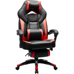 Songmics - Fauteuil Gamer Ergonomique, Chaise Gaming, Fauteuil de Bureau, avec Repose-Pieds télescopique, Appui-tête réglable, Support Lombaire,