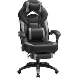Songmics - Fauteuil Gamer Ergonomique, Chaise Gaming, Fauteuil de Bureau, avec Repose-Pieds télescopique, Appui-tête réglable, Support Lombaire,