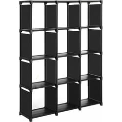 Songmics - tagère de Rangement, Bibliothèque à 12 Compartiments, Organisateur, pour Salon, Chambre, Salle de Bain, 105 x 30 x 140 cm, avec maillet en