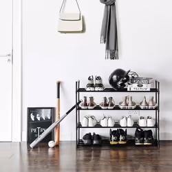 Étagère à Chaussures - SONGMICS - 4 Niveaux - 20 Paires - Noir