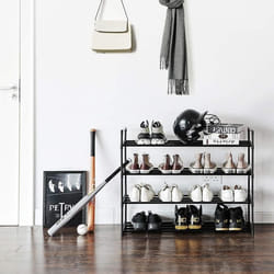 Étagère à Chaussures - SONGMICS - 4 Niveaux - 20 Paires - Noir