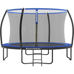 Trampoline extérieur avec Échelle et Filet de Protection - Diamètre 305cm, Noir et bleu, STR10BK