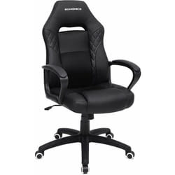 Songmics - Fauteuil gamer, Fauteuil de bureau, Chaise, Siège, avec Mécanisme basculant, Ergonomique, Dossier en forme de s, Bon pour la colonne