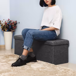 Songmics LSF77K pouf Pouffe/ottomane Rectangle - Vue supplémentaire 4