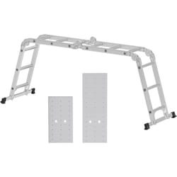 Songmics - chelle Multifonctionnelle 3,5 m, en Aluminium, Échelle Domestique, charge 150 kg, 12 Marches, avec 2 Plaques Métalliques, Conforme à la