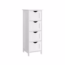 Vasagle LHC40W, Blanc, Panneau de fibres de densité moyenne (MDF), Blanc, Panneau de fibres à densité moyenne, Mat, 4 tiroir( ...