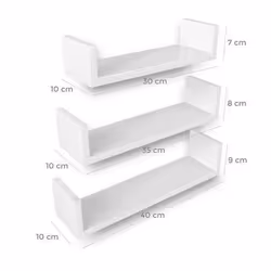 Songmics UKLWS40WT Tablette flottante Mural Panneaux MDF Blanc - Vue supplémentaire 6