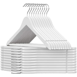 CALICOSY - Lot de 20 Cintres en bois blanc avec Crochets pivotants