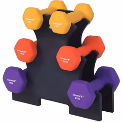 Haltères SONGMICS - Set de 3 Paires - 2 x 1 kg 2 x 1.5 kg 2 x 2 kg - Revêtement en vinyle antiglisse
