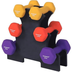 Haltères SONGMICS - Set de 3 Paires - 2 x 1 kg 2 x 1.5 kg 2 x 2 kg - Revêtement en vinyle antiglisse
