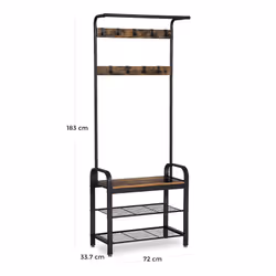 Vasagle HSR40B porte-manteaux Colonne 9 crochet(s) Noir