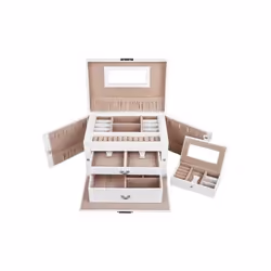 Songmics JBC121W, 260 mm, 180 mm, 170 mm, 1,8 kg, Boîte à bijoux, Blanc
