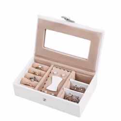Songmics JBC121W coffret à bijoux, pochette et boîte de rangement Boîte à bijoux Panneaux MDF, Polyuréthane, Velours - Vue supplémentaire 5
