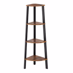 Vasagle LLS34X, Etagère d'angle, Autonome, Fer, Tableau à particules, Noir, Marron, Salon, 5 kg
