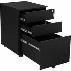 Songmics - Caisson de Bureau à roulettes avec 3 Tiroirs et Classeur Suspendu, Armoire de Bureau Verrouillable pour Dossiers et Documents, Corps