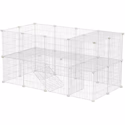 Description générale Offrez à votre animal de compagnie un espace sûr et modulable avec cette clôture à 2 niveaux de SONGMICS ...