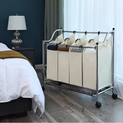 Songmics LSF005S panier à linge 140 L Rectangulaire Polyester Beige