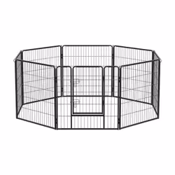 [Modulable, plein de possibilités] Ce parc pour chien est composé de 8 panneaux de 77 x 80 cm et peut être installée en forme ...