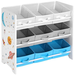 Étagère de rangement enfant pour jouets et livres 9 Boîtes amovibles Tissu non-tissé 625 x 295 x 60 cm Blanc GKR33WT SONGMICS