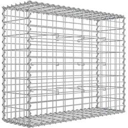 Gabion pour Pierre, 100 x 80 x 30cm, cloture gabion, Cage en Métal, Panier à Pierre, Maille 5 x 10 cm, Galvanisé, Mur, Paterre, Décoration de Jardin,