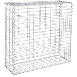 Songmics - Gabion pour Pierre, 100 x 90 x 30cm, cloture gabion, Cage en Métal, Panier à Pierre, Maille 5 x 10 cm, Galvanisé, Mur, Paterre, Décoration