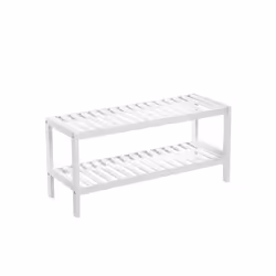 Songmics LBS02WT, Ouvert, Blanc, Bambou, 1 étagères, 260 mm, 330 mm