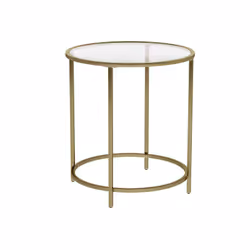 Vasagle LGT20G, Table basse, Forme arrondie, 4 pieds, Transparent