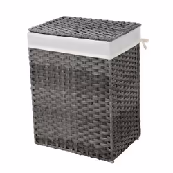 Songmics Panier à linge tissé gris