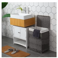 Songmics Panier à linge tissé gris
