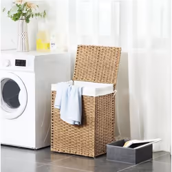 Songmics UKLCB51NL panier à linge 90 L Rectangulaire Coton, Fer, Plastique Naturel - Vue supplémentaire 4
