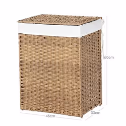 Songmics UKLCB51NL panier à linge 90 L Rectangulaire Coton, Fer, Plastique Naturel - Vue supplémentaire 7