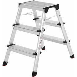Songmics - chelle domestique pliable, Escabeau, Marchepied, 3 Niveaux, en Alu, Antidérapant, Capacité de charge 150 kg, Conforme aux Normes EN14183,
