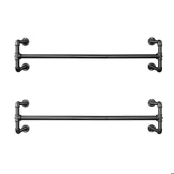 SONGMICS Portemanteaux muraux lot de 2 Barres de suspension pour vêtements imitation tuyau 112 x 30 x 293 cm charge 60kg