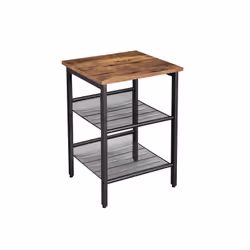 Vasagle LET23X, Forme carrée, Table fixe, Marron, Panneau d'aggloméré mélaminé (MFC), Maison, 4 pieds