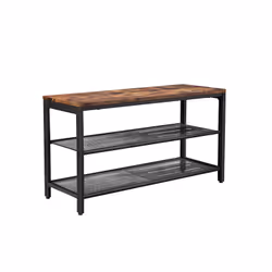 Vasagle ULBS74X, Etagère modulable, Autonome, Tableau à particules, Acier, Noir, Marron, Couloir, Armoire, 90 kg