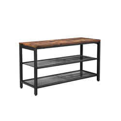 Vasagle ULBS74X Etagère modulable Autonome Tableau à particules, Acier Noir, Marron