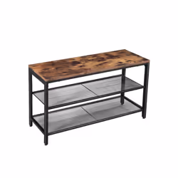Vasagle ULBS74X Etagère modulable Autonome Tableau à particules, Acier Noir, Marron - Vue supplémentaire 5