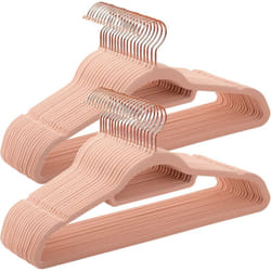 SONGMICS Cintre en Velours, Lot de 50, Antiglisse, Barre à Cravate, Crochet Pivotant 360°, Épaisseur 0,6 cm, Longueur 43,5 cm, pour Manteau, Robe,