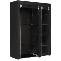 Songmics - Armoire de Rangement, Penderie de vêtement Pliable en Tissu Non-tissé, 110 x 45 x 175 cm, Noir LSF007