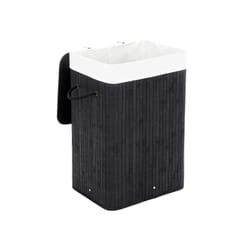 Songmics LCB10B panier à linge 72 L Rectangulaire Bambou Noir