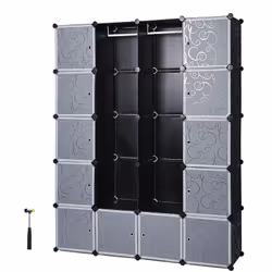 Grande capacité - Avec la dimension de 35 x 35 x 35 cm (L x l x h), chaque cube a une capacité de 42,9 L, cette armoire a une ...