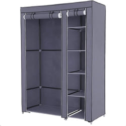 Songmics - Armoire de Rangement Penderie de vêtement Pliable en Toile xl 110 x 45 x 175 cm Gris LSF007G