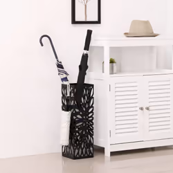 Songmics LUC48B Porte-parapluies Métal, Plastique Noir