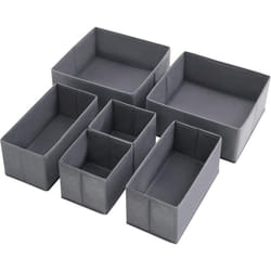 Songmics - Organiseurs de Tiroir, Séparateur de Coiffeuse, Lot de 6, Boîte de Rangement Pliable en Tissu pour Chaussettes, sous-Vêtements,