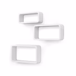Songmics LWS97W, Tablette flottante, Mural, Panneaux MDF, Blanc, Universel, 3 étagères
