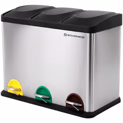 Description générale Cette poubelle à pédale de 45 litres est conçue pour faciliter le tri des déchets à la maison. Avec ses  ...