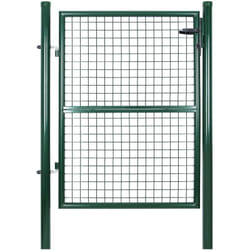 Songmics - Portillon de Jardin en Acier Galvanisé, Portail de Jardin, Porte de Clôture, avec Serrure, Poignée et Clé, 125 x 106 cm (l x h), Vert