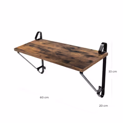 Vasagle LCR01BX étagères Tablette flottante Mural Panneaux MDF, Acier Noir, Bois